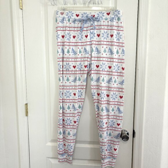 PJ Salvage Fair Isle Après All Day Pajamas 2 PC Set Top & Joggers Pants Peachy - Picture 4 of 6